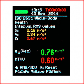 Whole Body Vibration ISO2631 VM31 MMF